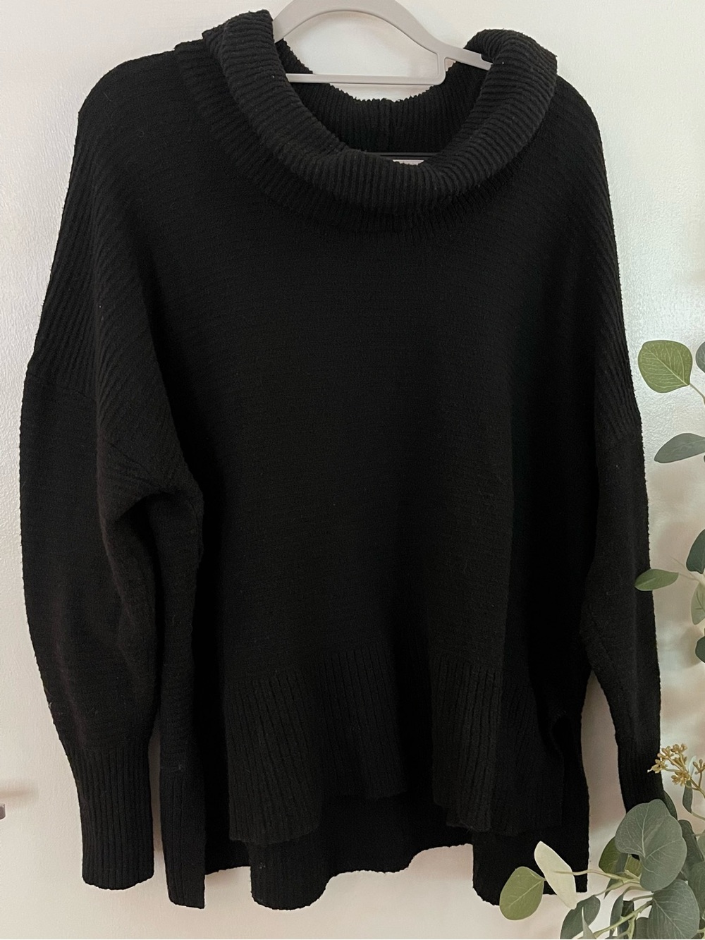 Time and Tru Black Cozy Cowl Neck Sweater
